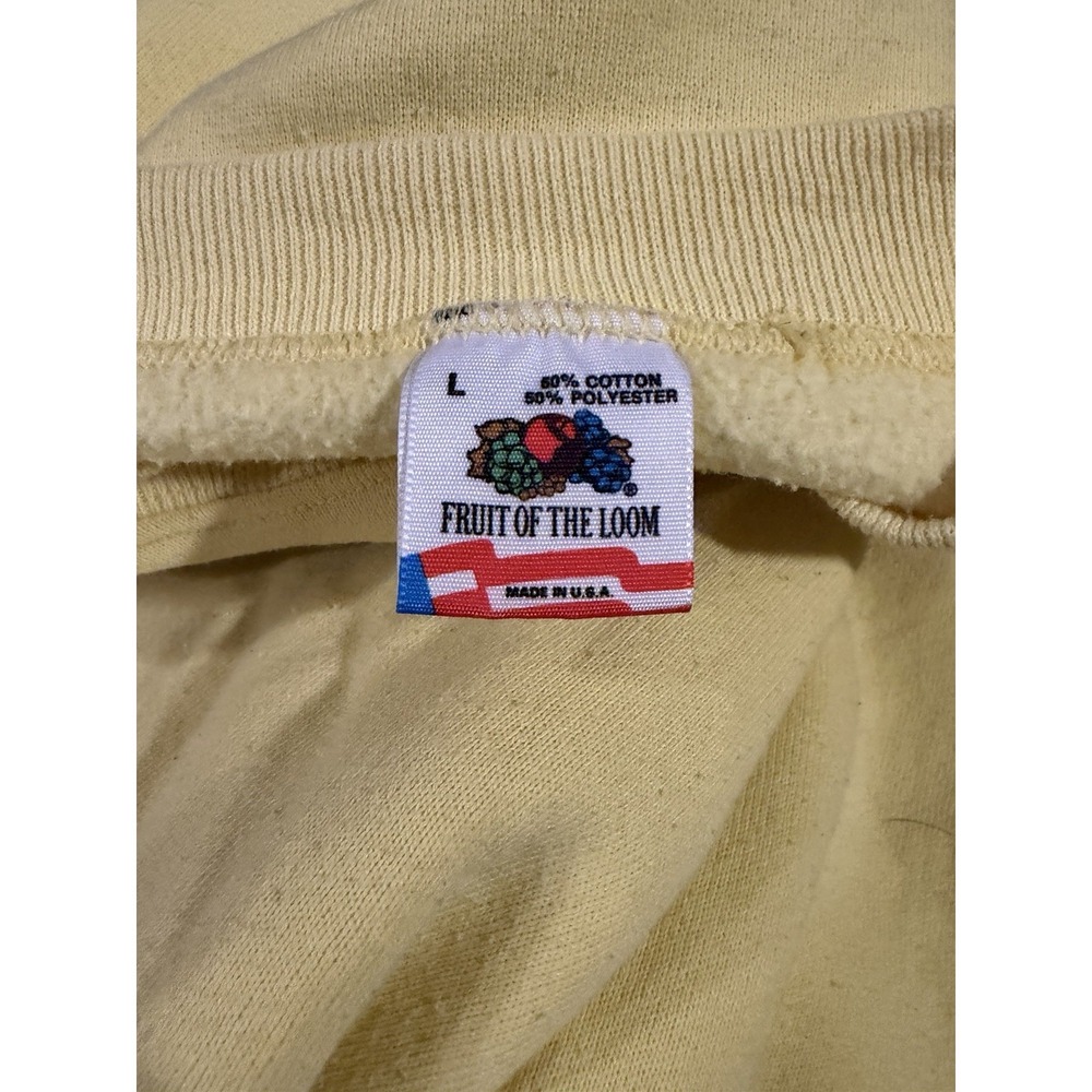 Vintage 90s retro love and memories teacher and kids yellow sweater size large - Picture 3 of 3